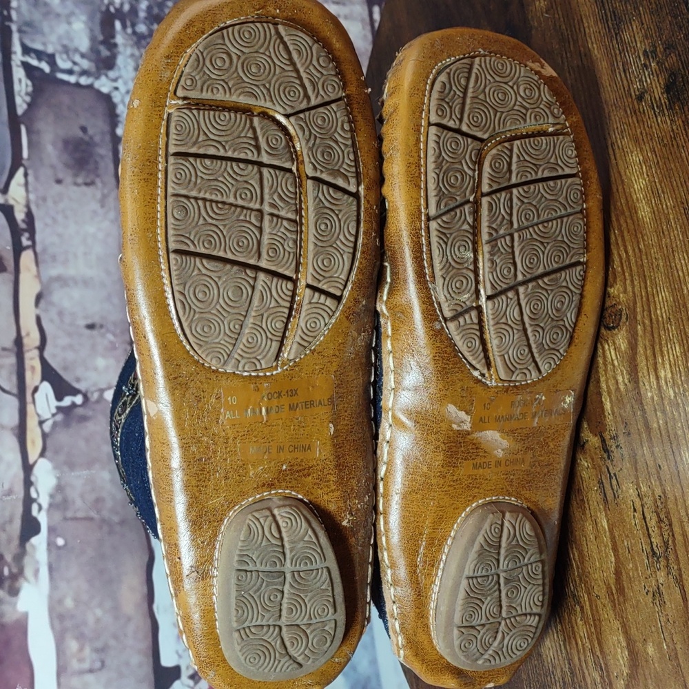 Bamboo Embellished Denim Moccasin Style Ankle Boots - Picture 9 of 16